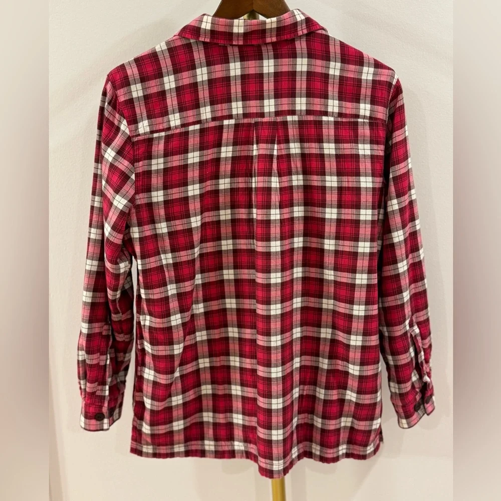 L.L. BEAN • Red & White Plaid Kids Button Down Shirt